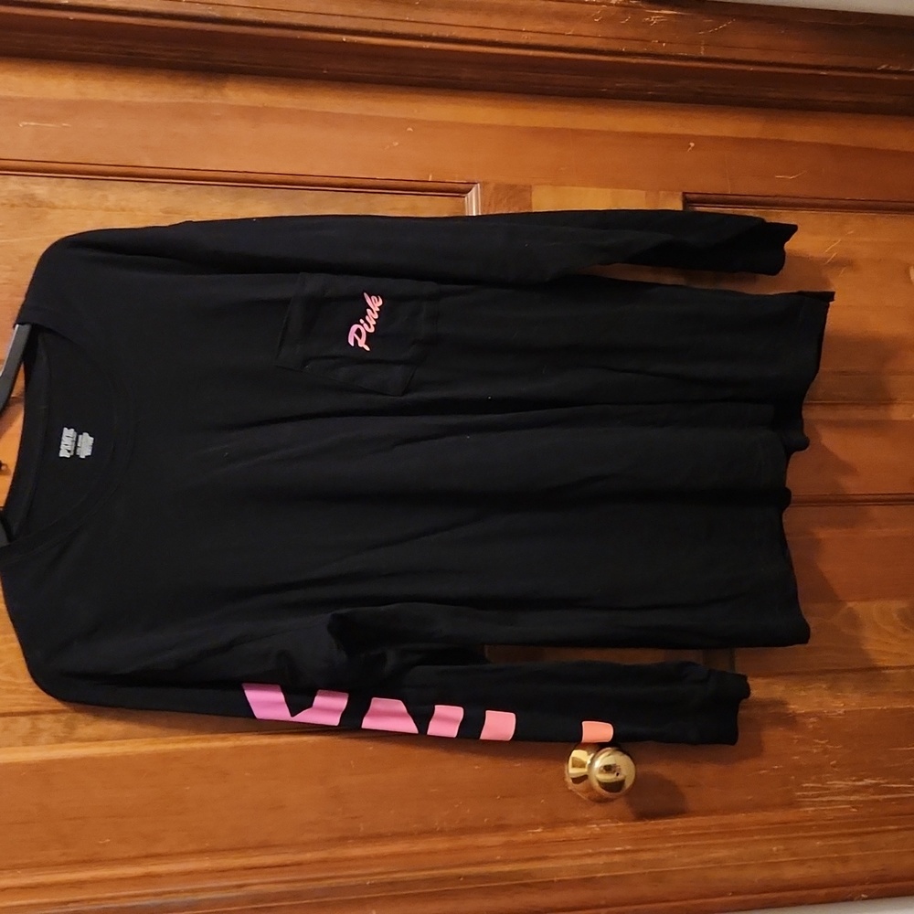 PINK long sleeve t-shirt, black/multi colored, L